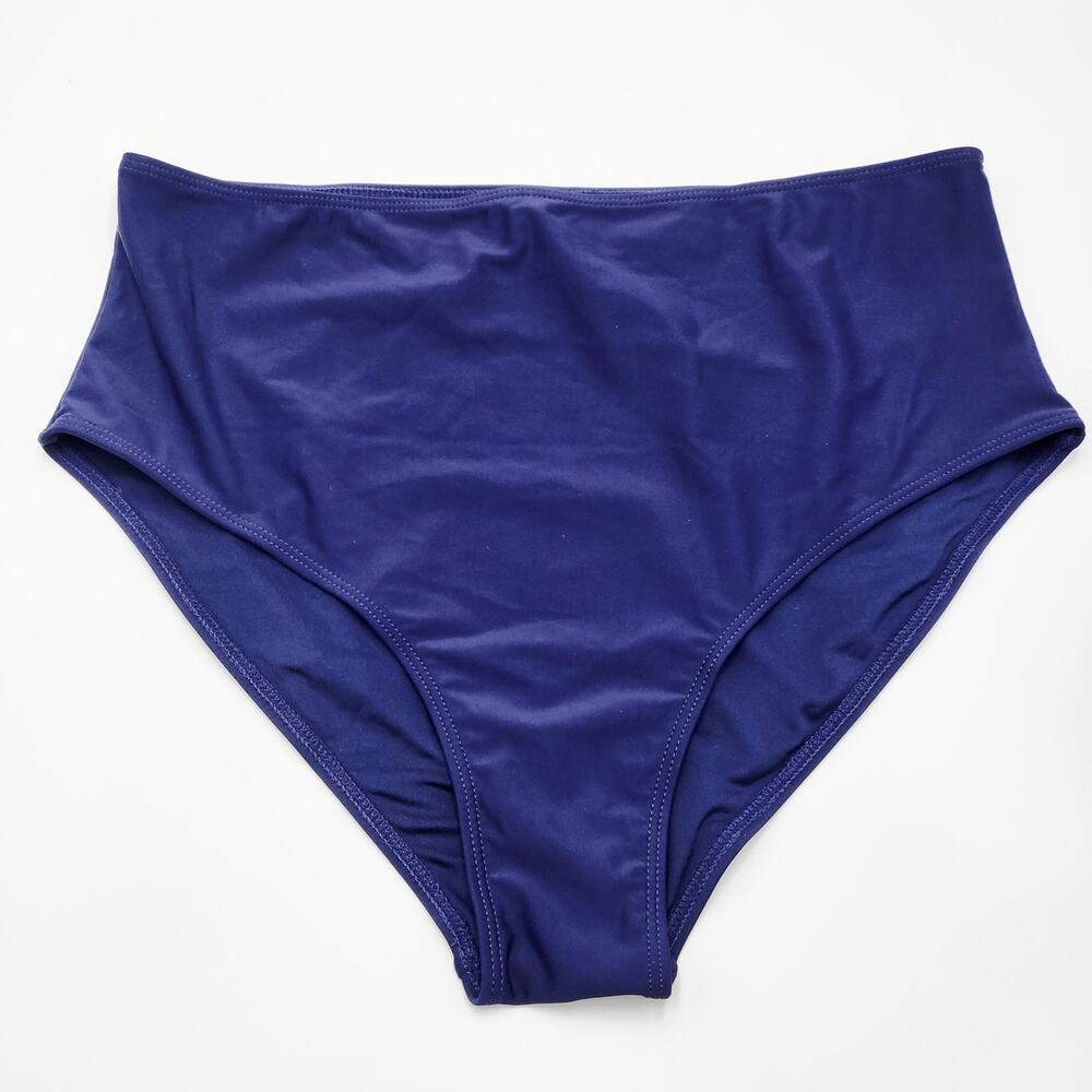 NWOT Yonique Navy Blue Bikini Bottom Women’s Size XL Swim Beach Full Coverage